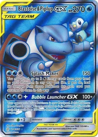 Blastoise & Piplup GX (Full Art) [SM - Cosmic Eclipse]
