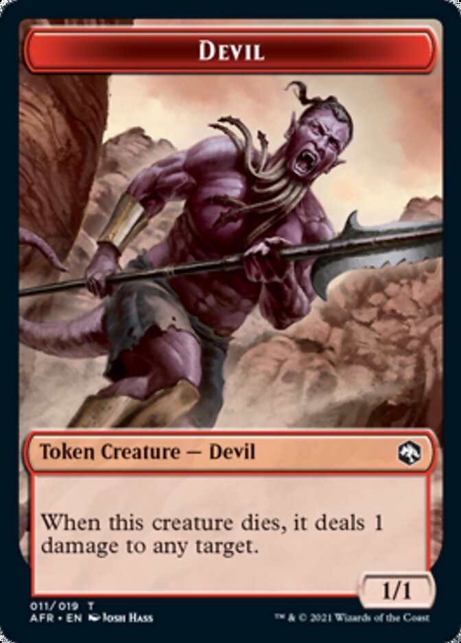 Devil // Emblem - Zariel, Archduke of Avernus Double-sided Token [Dungeons & Dragons: Adventures in the Forgotten Realms Tokens]