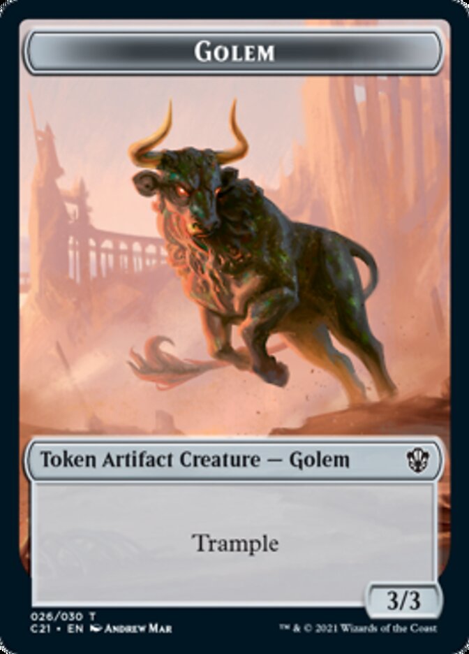 Golem // Thopter Token (026/030) [Commander 2021 Tokens]