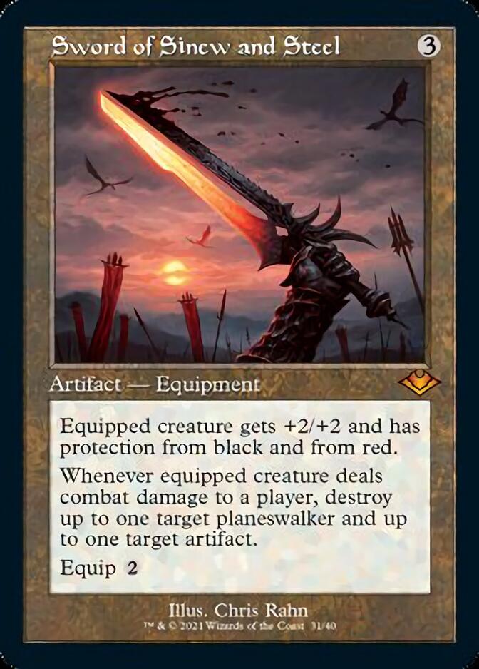 Sword of Sinew and Steel (Retro Etched Foil) [Modern Horizons 2]